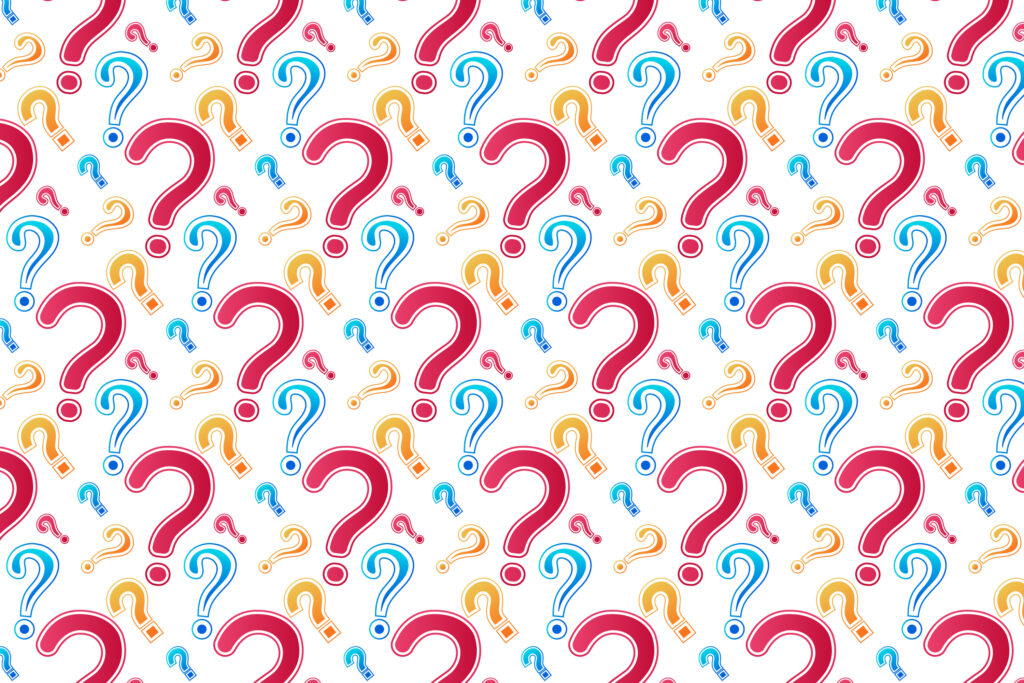 Colourful question marks