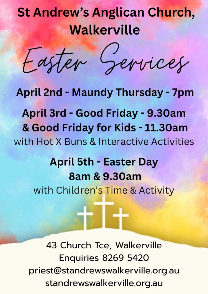 Easter Services Flyer 2026 - St Andrew's Church Walkerville