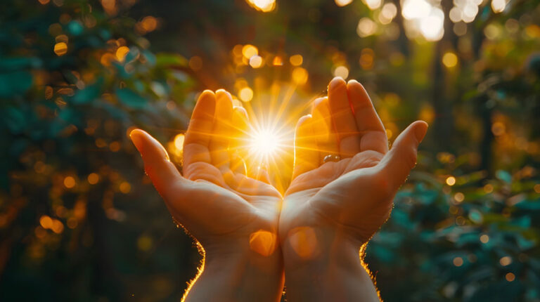 Sermon - Seeing Ourselves in God's Light - light shining through hands.