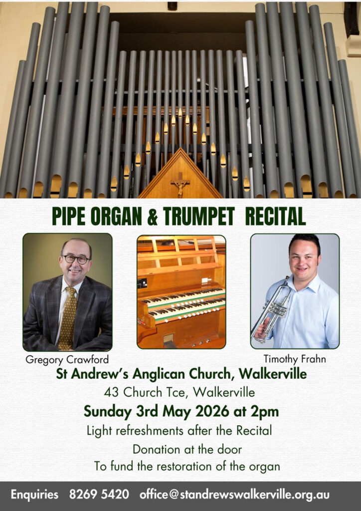 Pipe organ and trumpet recital flyer